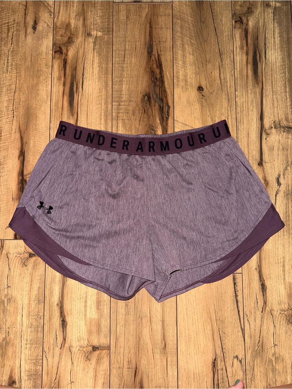 Purple Under Armour shorts